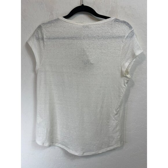 Faherty Women's Linen Tate Tee NWT Sz L Cream Color w Spandex - Picture 4 of 5